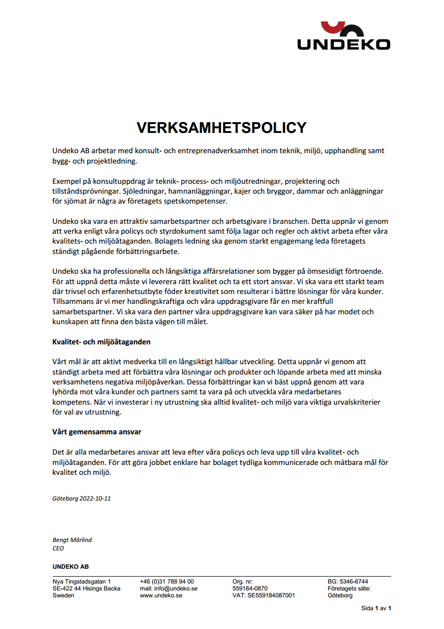 Verksamhetspolicy